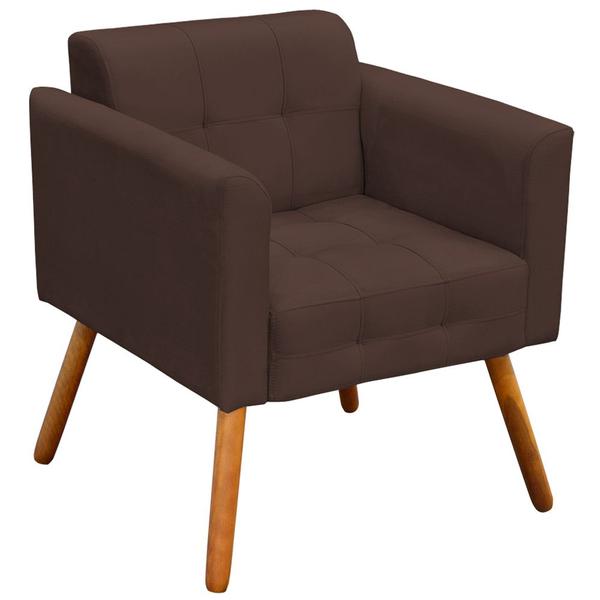 Imagem de Kit 2 Poltronas Decorativas Pés Palito Karen Suede Marrom G19 - Gran Belo