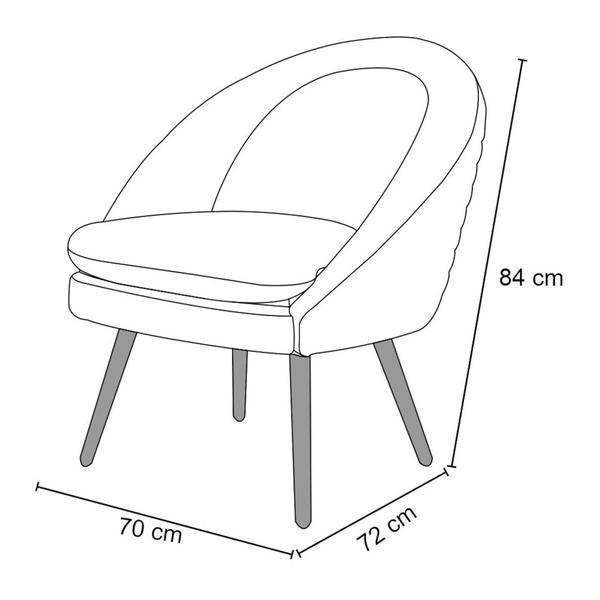 Imagem de Kit 2 Poltronas Decorativas Pés Palito Rafa C-315 Linho Cinza Claro - Domi