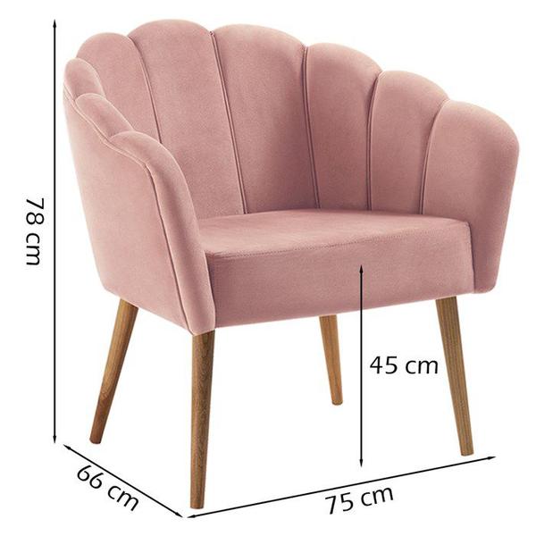 Imagem de Kit 2 Poltronas Decorativas Pes Tauari 7049 Veludo Rosa Dmobiliario