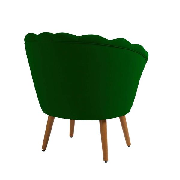 Imagem de Kit 2 Poltronas Decorativas Pétala Sala de Estar Tecido Veludo Verde Kimi Decor