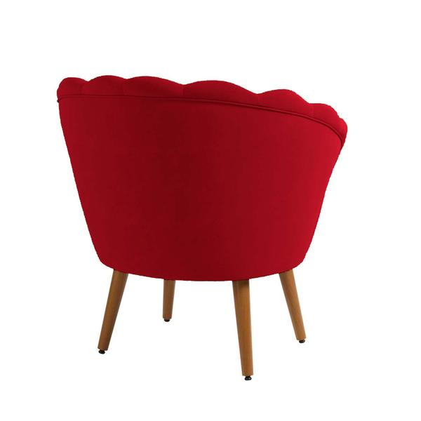 Imagem de Kit 2 Poltronas Decorativas Pétala Sala de Estar Tecido Veludo Vermelho Kimi Decor