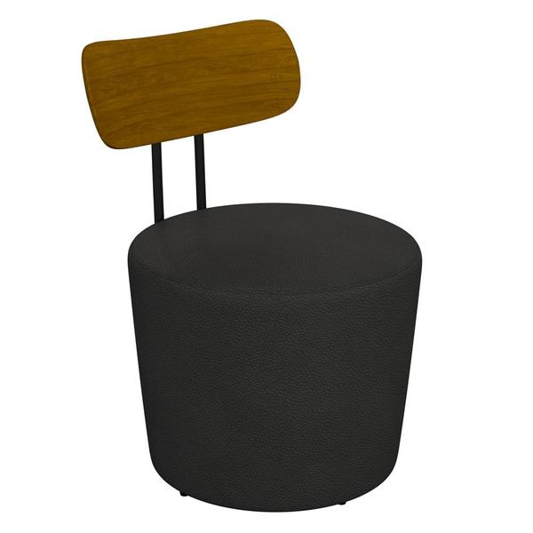 Imagem de Kit 2 Poltronas Decorativas Redondas 53cm Le Moon M22 PU Preto - Mpozenato