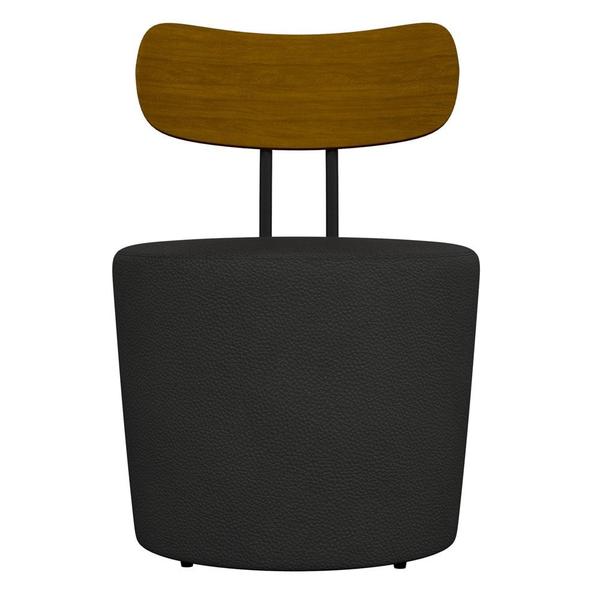 Imagem de Kit 2 Poltronas Decorativas Redondas 53cm Le Moon M22 PU Preto - Mpozenato