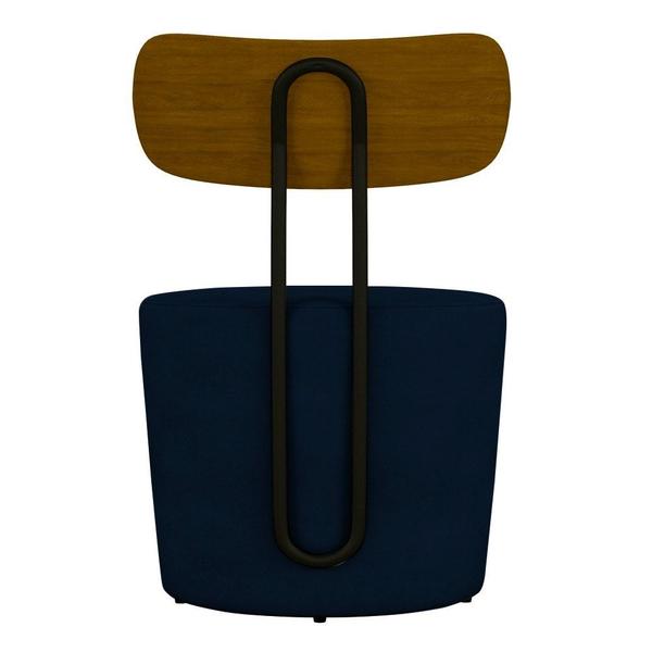 Imagem de Kit 2 Poltronas Decorativas Redondas 53cm Le Moon M22 Veludo Azul Marinho - Mpozenato