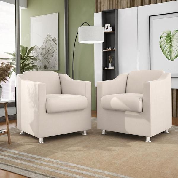 Kit 2 Poltronas Decorativas Reforçada Consultório Sala Suede - B BALAQUI DECOR Kit 2 Poltronas Decorativas Reforçada Consultório Sala Suede - B BALAQUI DECOR
