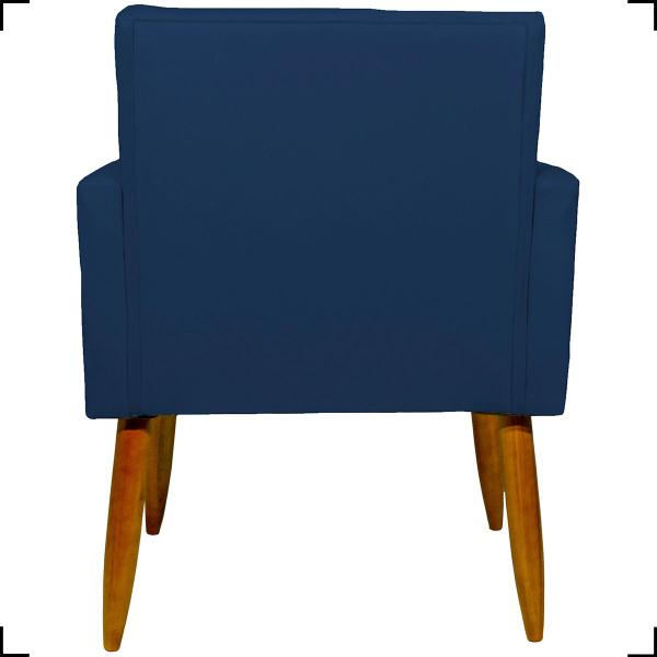 Imagem de Kit 2 Poltronas Decorativas Reforçadas Para Recepção + Puff Redondo Suede Azul Marinho - Clique e Decore