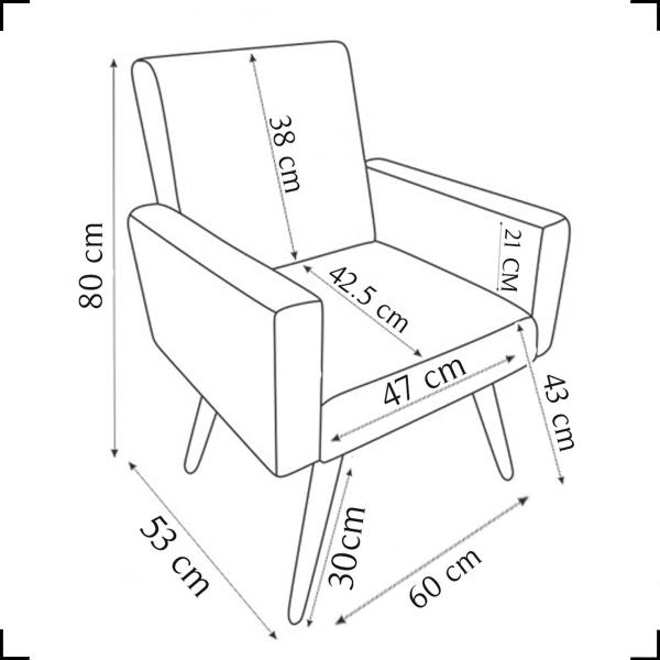 Imagem de Kit 2 Poltronas Decorativas Reforçadas Para Recepção + Puff Redondo Suede Cinza - Clique e Decore