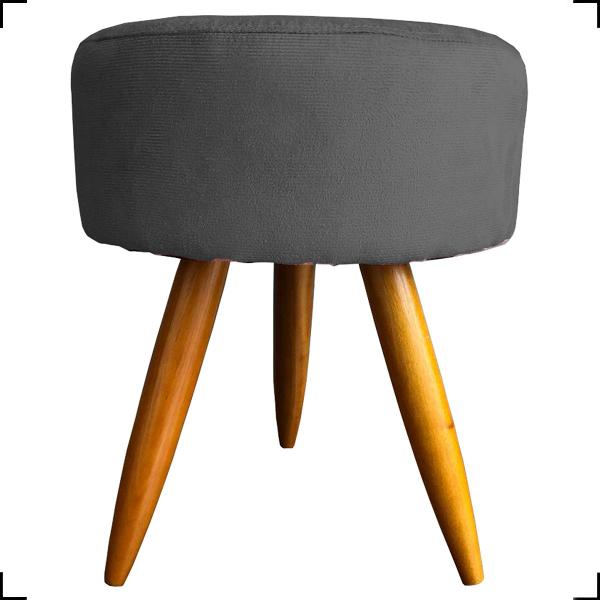 Imagem de Kit 2 Poltronas Decorativas Reforçadas Para Recepção + Puff Redondo Suede Cinza - Clique e Decore