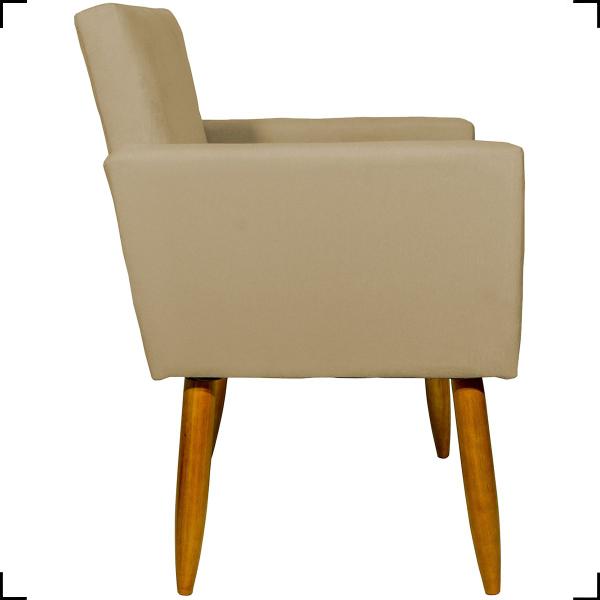 Imagem de Kit 2 Poltronas Decorativas Reforçadas Para Recepção + Puff Redondo Suede Nude - Clique e Decore