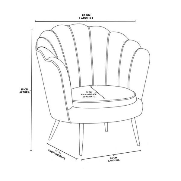 Imagem de KIT 2 Poltronas Decorativas Reforçadas para Sala Balaqui