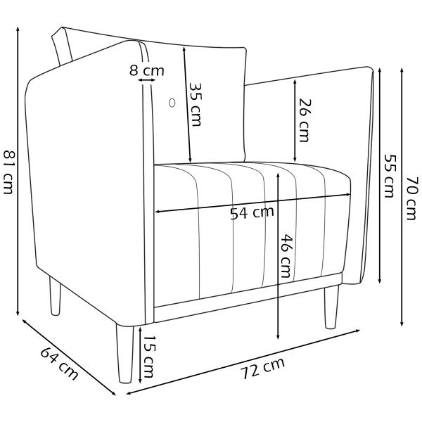 Imagem de Kit 2 Poltronas Decorativas Reforçadas Premium para Sala Quarto Recepção Escritório Aviv Tecido Sintético e Linho Cores