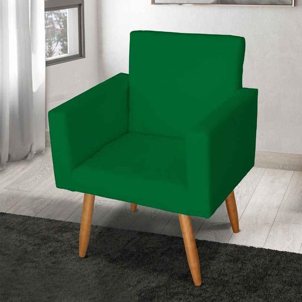 Imagem de Kit 2 Poltronas Decorativas Sala de Estar Escritório Pés Palito Nina Verde  - Mafer