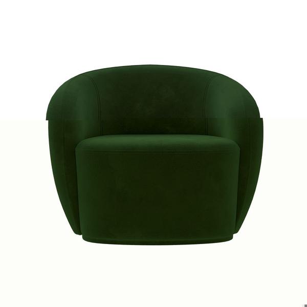 Imagem de Kit 2 Poltronas Decorativas Sala de Estar Íbis Encosto Fixo Veludo Verde G33 - Gran Belo