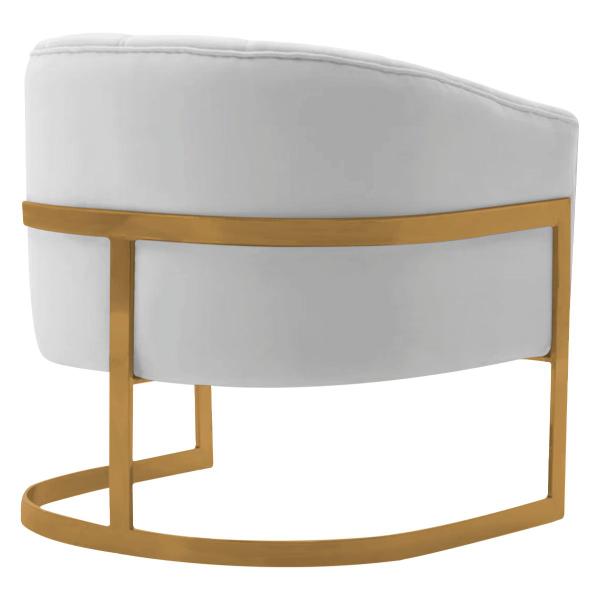 Imagem de Kit 2 Poltronas Decorativas Sala de Estar Recepção Mavie Base de Ferro Dourado Suede - Amarena Móveis