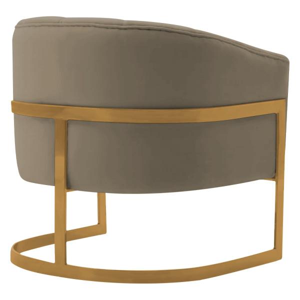 Imagem de Kit 2 Poltronas Decorativas Sala de Estar Recepção Mavie Base de Ferro Dourado Suede - Amarena Móveis