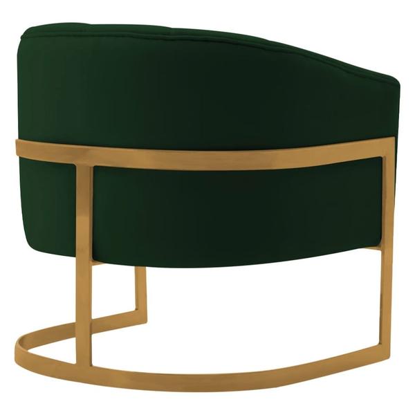 Imagem de Kit 2 Poltronas Decorativas Sala de Estar Recepção Mavie Base de Ferro Dourado Suede Verde - Amarena Móveis