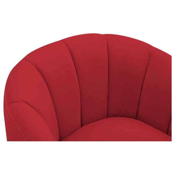 Imagem de Kit 2 Poltronas Decorativas Sala de Estar Recepção Mavie Base de Ferro Dourado Suede Vermelho - Amarena Móveis