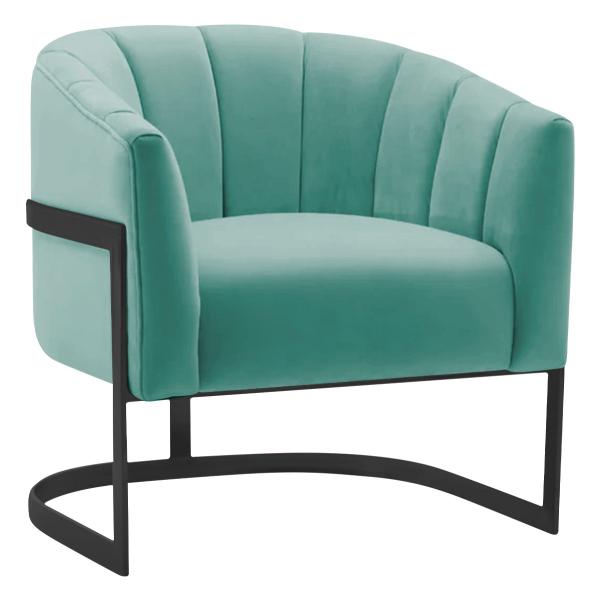Kit 2 Poltronas Decorativas Sala de Estar Recepção Mavie Base de Ferro Preto Suede - Doce Sonho Móveis Imagem de Kit 2 Poltronas Decorativas Sala de Estar Recepção Mavie Base de Ferro Preto Suede - Doce Sonho Móveis