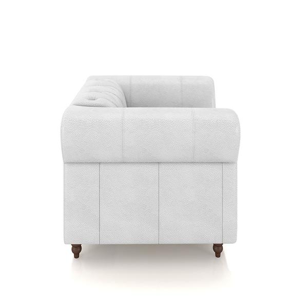 Imagem de Kit 2 Poltronas Decorativas Sala de Estar Stanford Chesterfield Pés de Madeira Couro Branco G58 - Gran Belo