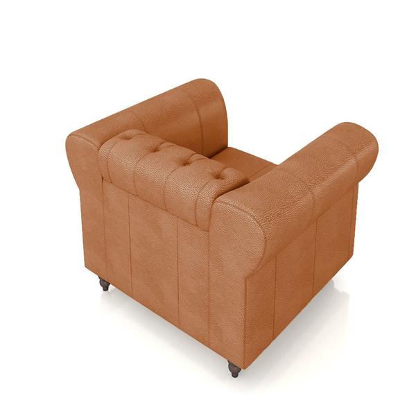 Imagem de Kit 2 Poltronas Decorativas Sala de Estar Stanford Chesterfield Pés de Madeira Couro Terracota G58 - Gran Belo