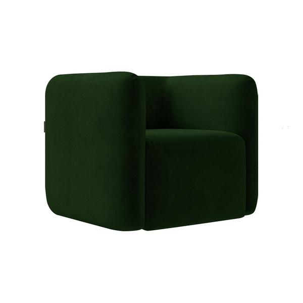 Imagem de Kit 2 Poltronas Decorativas Sala de Estar Trinidad Base Fixa Veludo Verde G33 - Gran Belo