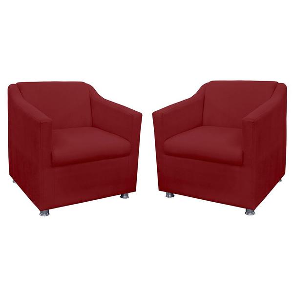 Imagem de Kit 2 Poltronas Decorativas Tilla Vermelho - Malta Decor