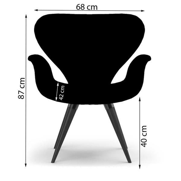 Imagem de Kit 2 Poltronas Decorativas Tulipa Amarela Base Fixa