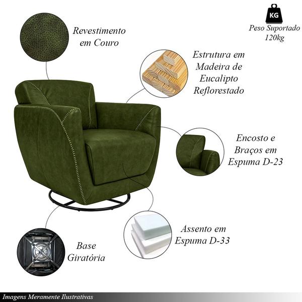 Imagem de Kit 2 Poltronas Decorativas Valentina Sala de Estar Giratória material sintético Manchado G40 - Gran Belo