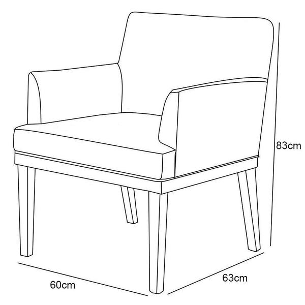 Imagem de Kit 2 Poltronas Decorativas Vitória W01 Linho Cinza - Mpozenato