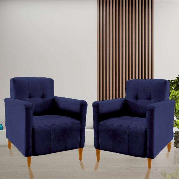 Imagem de Kit 2 Poltronas Decorativas VRM20R Azul 