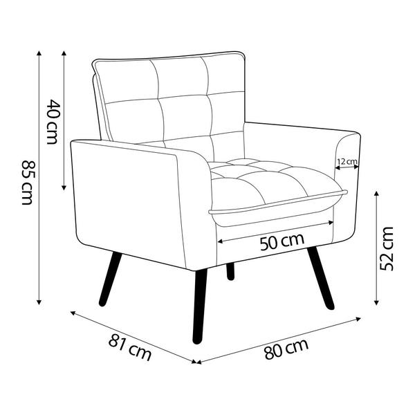 Imagem de Kit 2 Poltronas Decorativos Pés de Madeira Íxeres Veludo Cinza G45 - Gran Belo