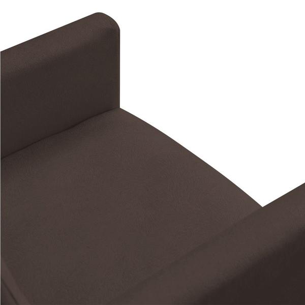 Imagem de Kit 2 Poltronas e 2 Puffs Banqueta Redonda Nina Suede Marrom Pés Palito Castanho - Pallazio