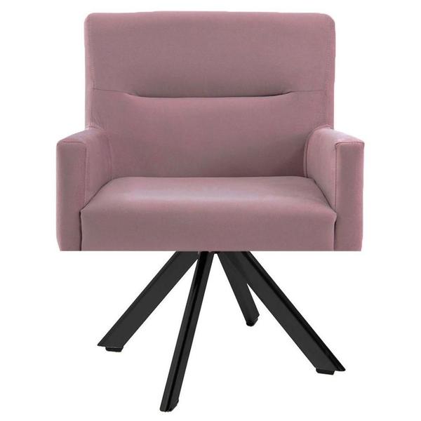 Imagem de Kit 2 Poltronas Eiffel Preto Angel Veludo Rosa