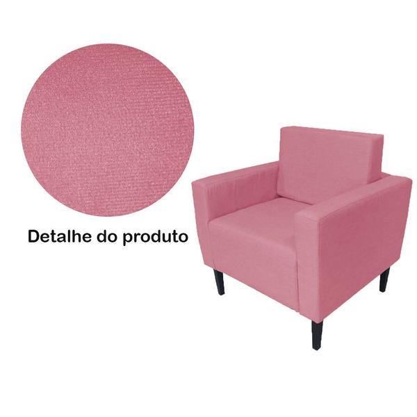 Imagem de Kit 2 Poltronas Estofadas Decorativas Para Recepção Manu Suede Rosa Barbie - DL DECOR