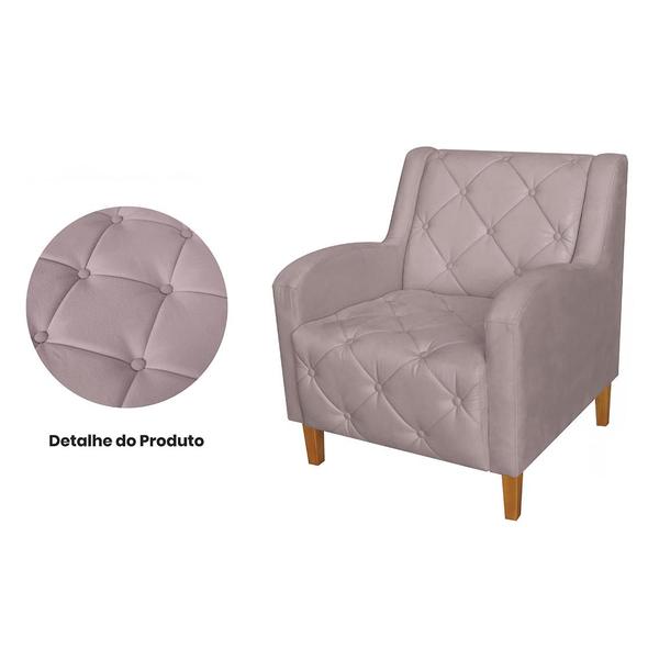 Imagem de Kit 2 Poltronas Estofadas Para Salão de Beleza Munique Suede Rosê  - LM DECOR