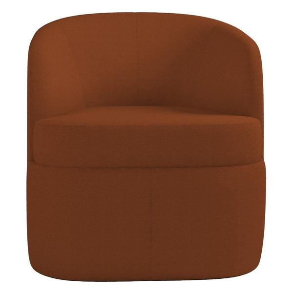 Imagem de Kit 2 Poltronas Giratória Decorativa para Sala Dandara K04 Bouclê Terracota - Mpozenato