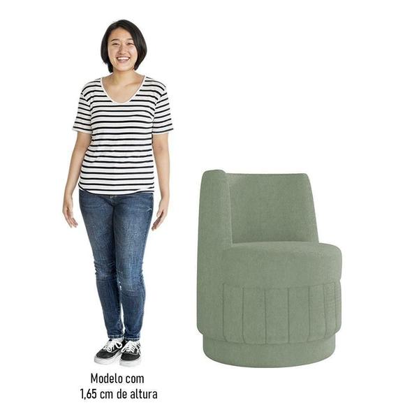 Imagem de Kit 2 Poltronas Giratória Decorativa Para Sala Isa K04 Bouclê Verde água - Mpozenato