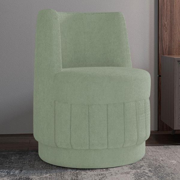 Imagem de Kit 2 Poltronas Giratória Decorativa para Sala Isa K04 Bouclê Verde Água - Mpozenato