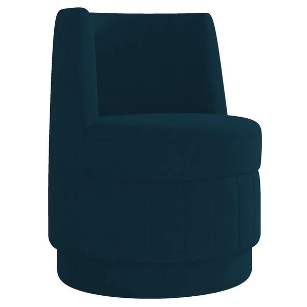 Imagem de Kit 2 Poltronas Giratória Decorativa para Sala Isa K04 Veludo Azul - Mpozenato