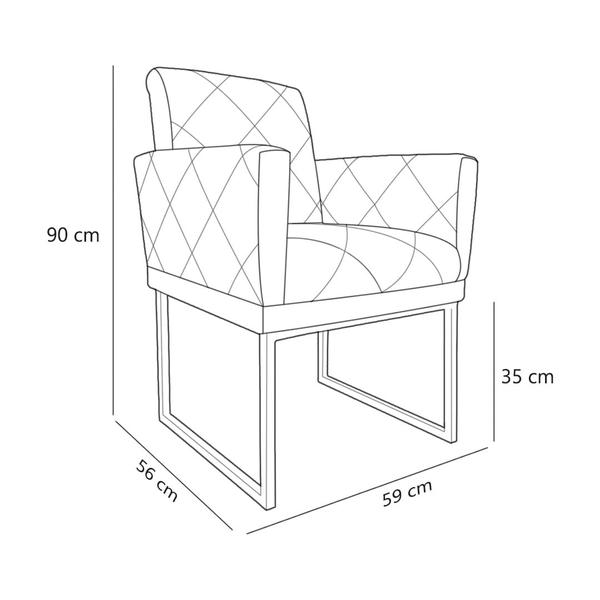 Imagem de Kit 2 Poltronas Klara Sala Base Metálica Cobre Corano - Belliv Decor