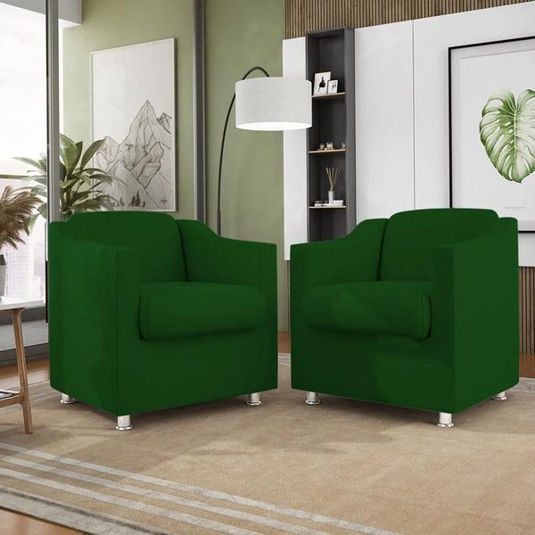 Imagem de Kit 2 Poltronas Lara para Recepção, Sala, Quarto, Estética Suede Varias cores  Pratikza