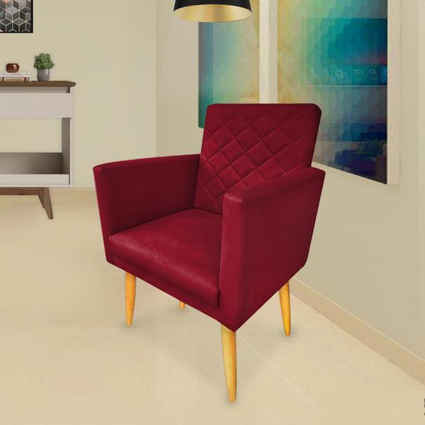 Imagem de Kit 2 Poltronas Maitê Decorativa Matelassê Suede Marsala