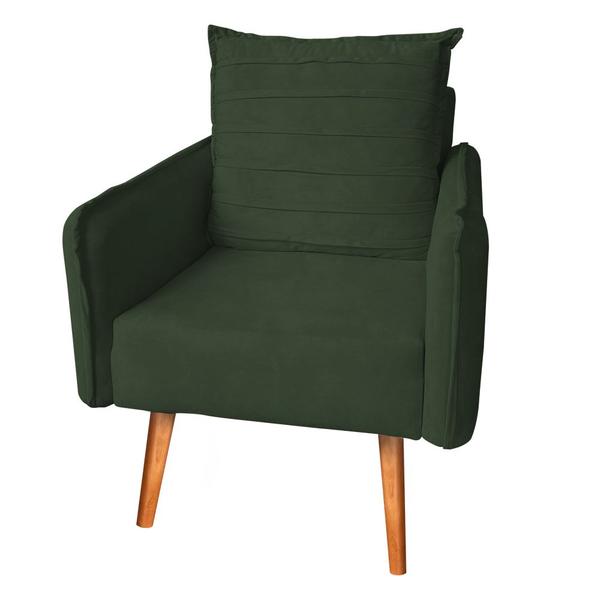 Imagem de Kit 2 Poltronas Mandara Vintage Pés Palilto Suede Verde