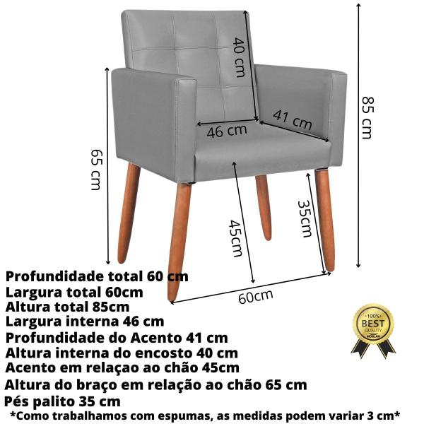 Imagem de Kit 2 Poltronas material sintético para Escritório Sala de Estar Decorativa Cadeira Estofada Resistente Recepção Manicure