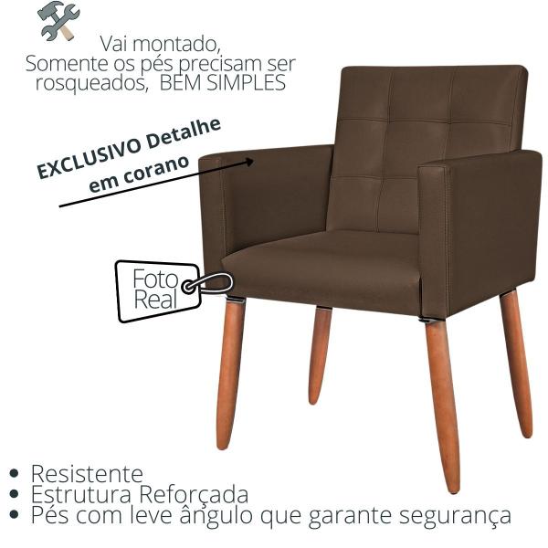 Imagem de Kit 2 Poltronas material sintético para Recepção Sala de Estar Decorativa Cadeira Estofada Resistente Escritório Manicure