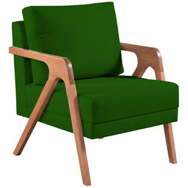 Imagem de Kit 2 Poltronas Mona Madeira Maciça Suede Verde Kimi Design