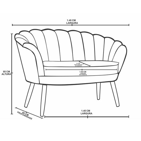 Imagem de Kit 2 Poltronas + Namoradeira Lash Design Decorativa Flor