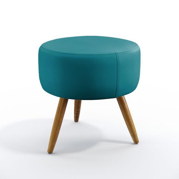 Imagem de Kit 2 Poltronas Namoradeira Opala com Puff Solar Suede Azul Turquesa Aradecor