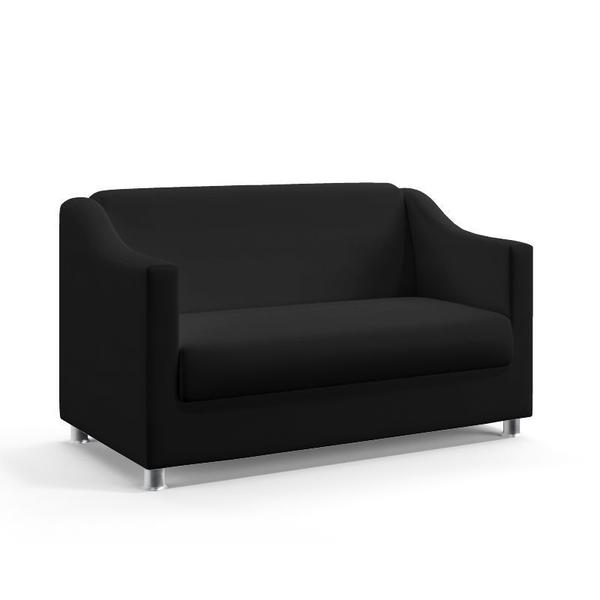 Imagem de Kit 2 Poltronas Namoradeiras Decorativas Alya e Puff Izar Sued Preto Aradecor