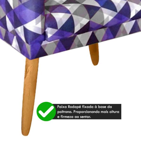 Imagem de kit 2 Poltronas Nina Decorativas Suede Triângulo Roxo